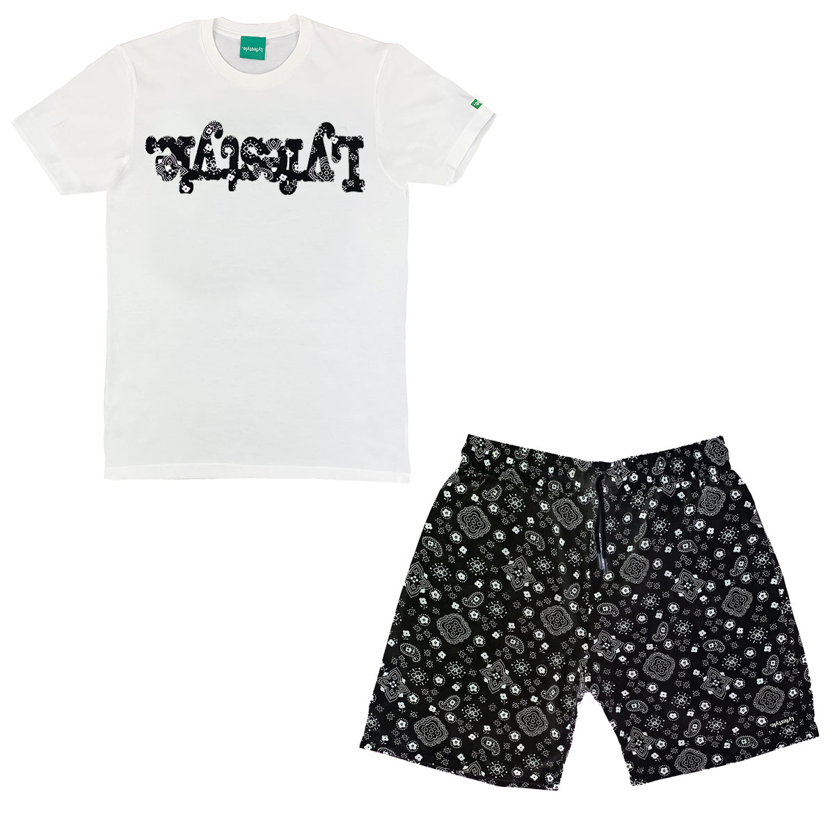 Black Paisley Short Set