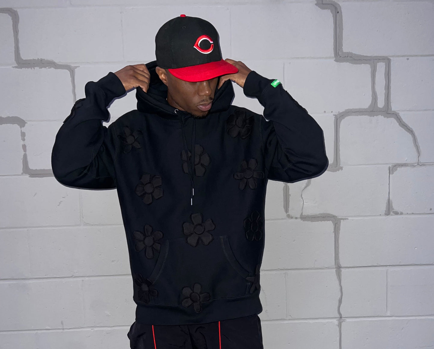 Black Floral Lyfestyle Hoodie