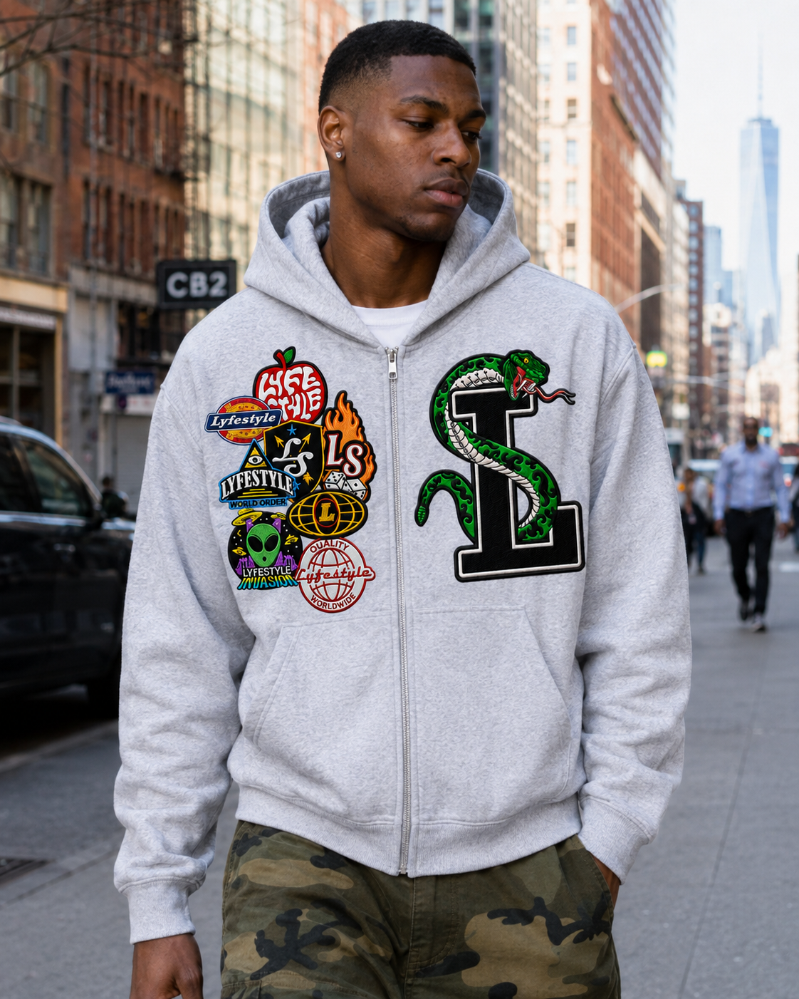 Grey "La Serpiente" Hoodie