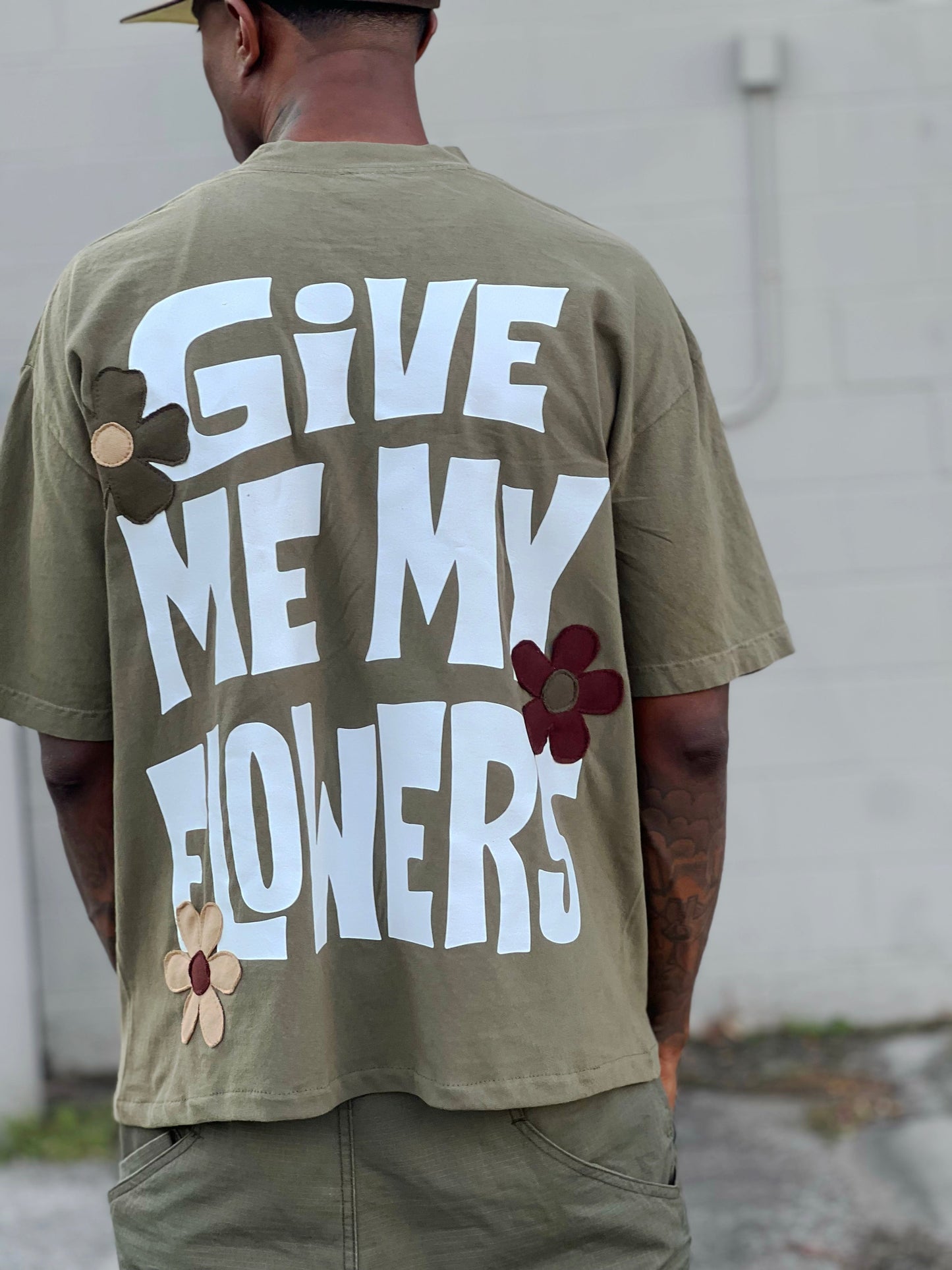 Olive Green Floral Tee