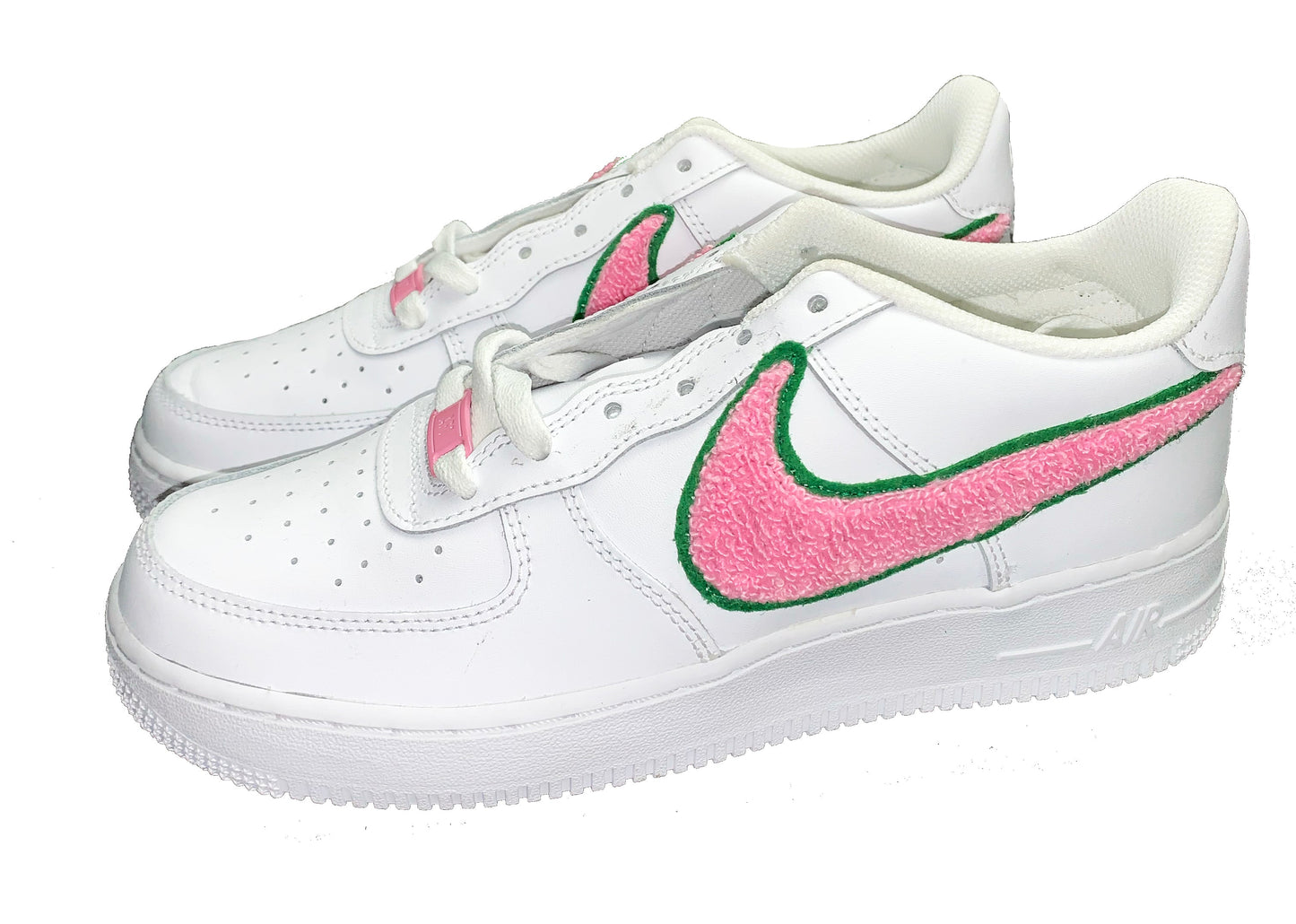 Women's Pink & Green Custom Lyfestyle Air Force 1s