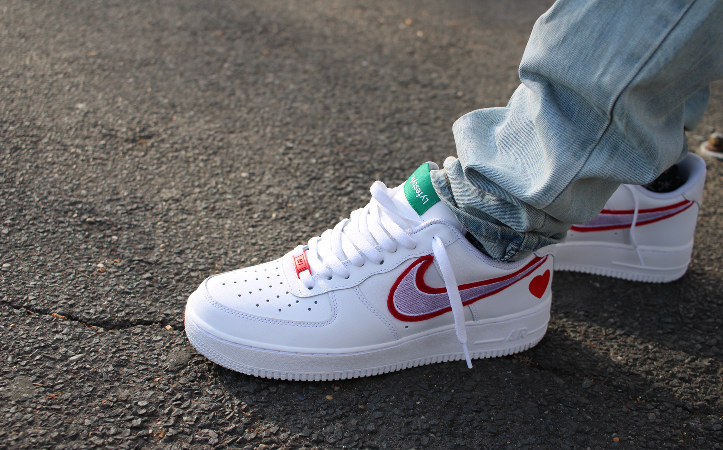 Custom Valentines Day Lyfestyle Air Force 1s