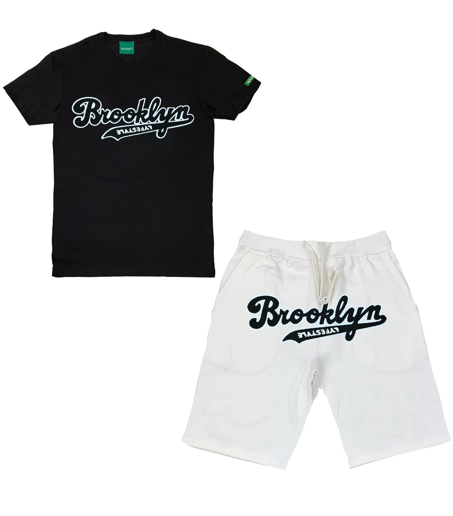 Black w/ White Brooklyn Lyfestyle Short Sets