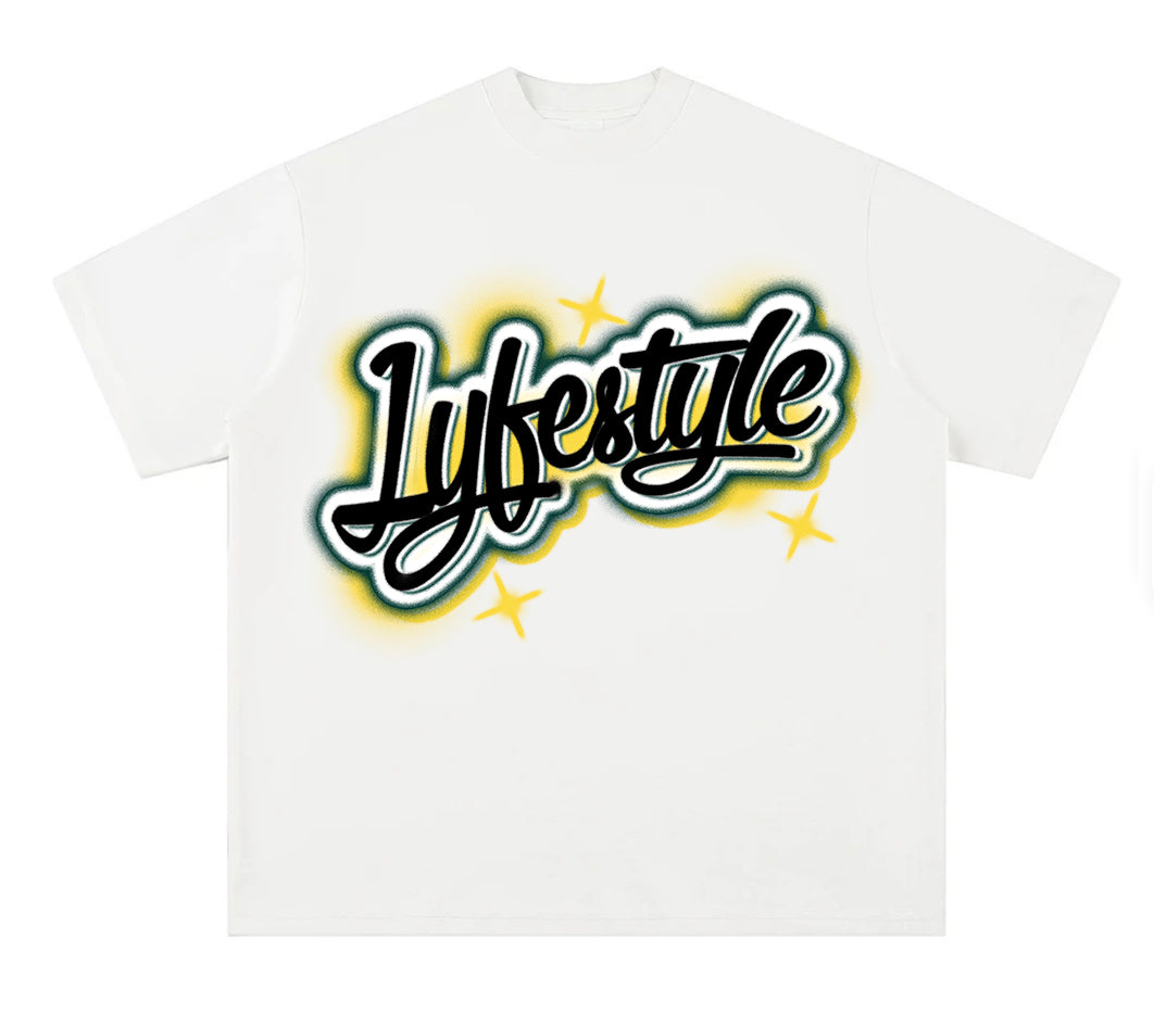 Yellow & Green Spray Paint Lyfestyle Tee