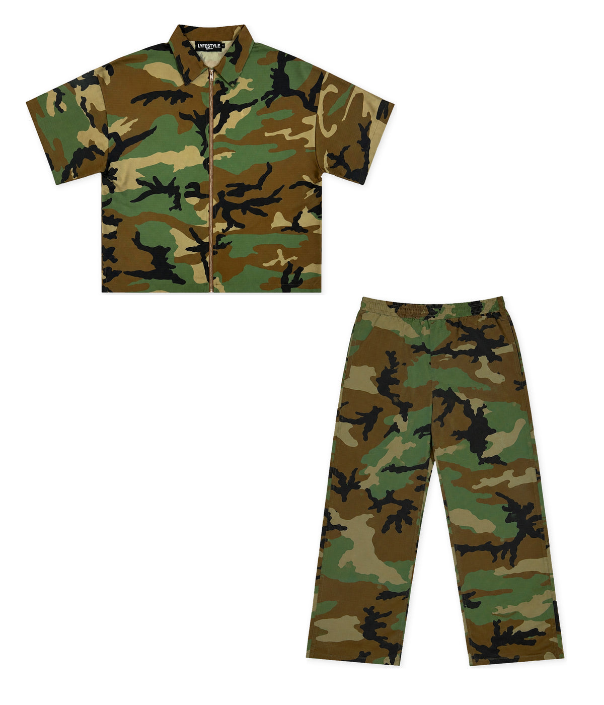 Green Camo Shirt & Pant Set