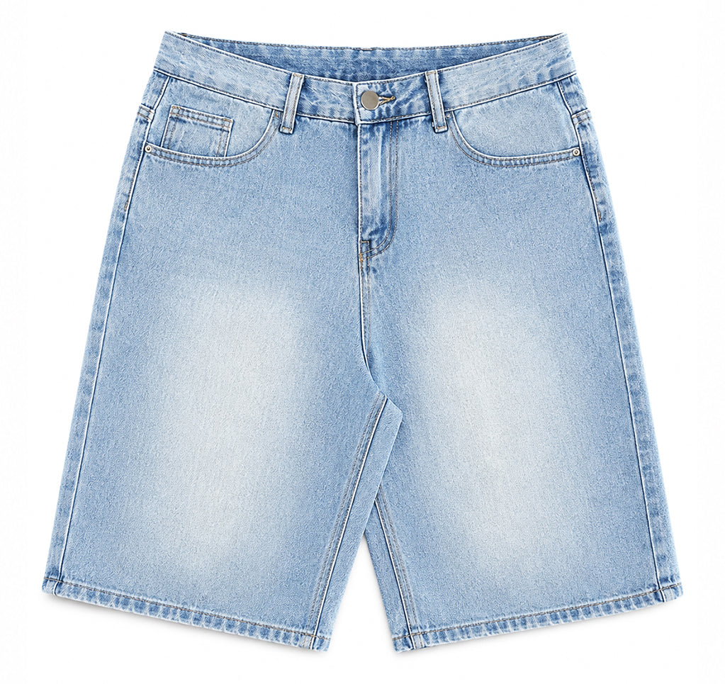 Faded Blue Denim Shorts