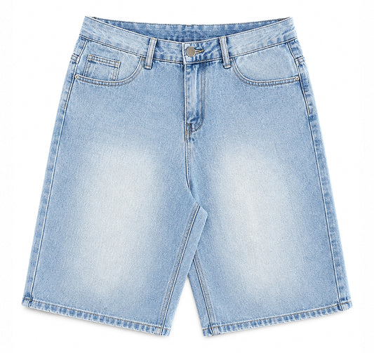 Faded Blue Denim Shorts