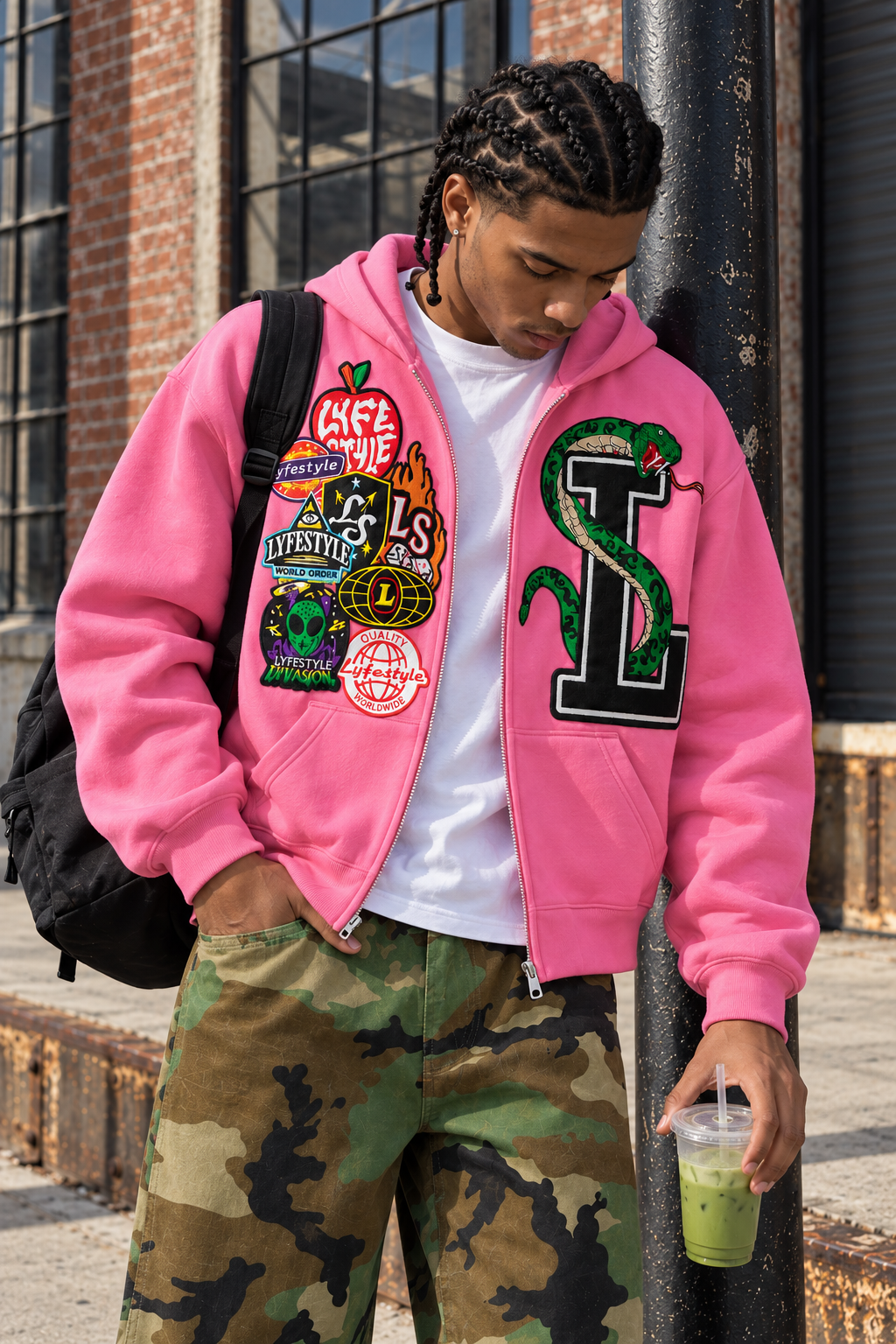 Pink "La Serpiente" Hoodie