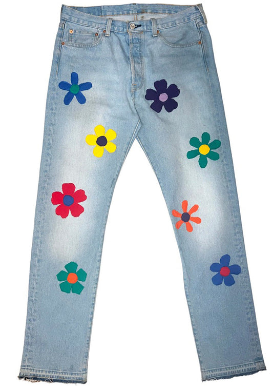 Multicolor Floral Lyfestyle Denim Jeans