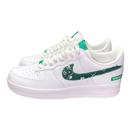 Custom Green Paisley Lyfestyle Air Force 1s