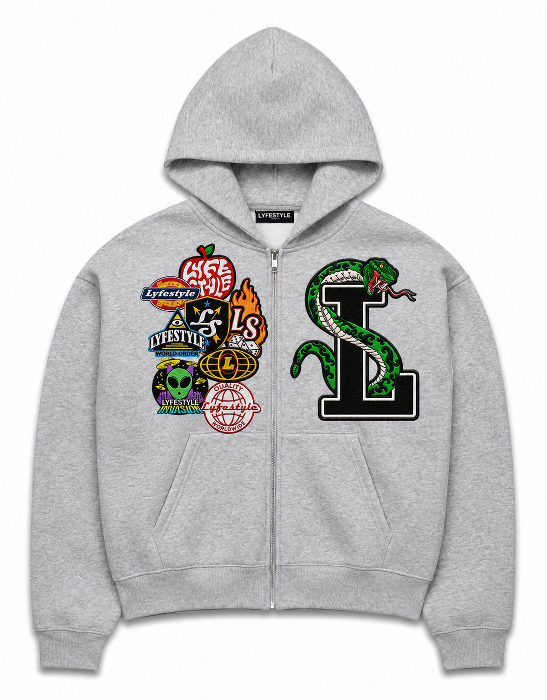 Grey "La Serpiente" Hoodie