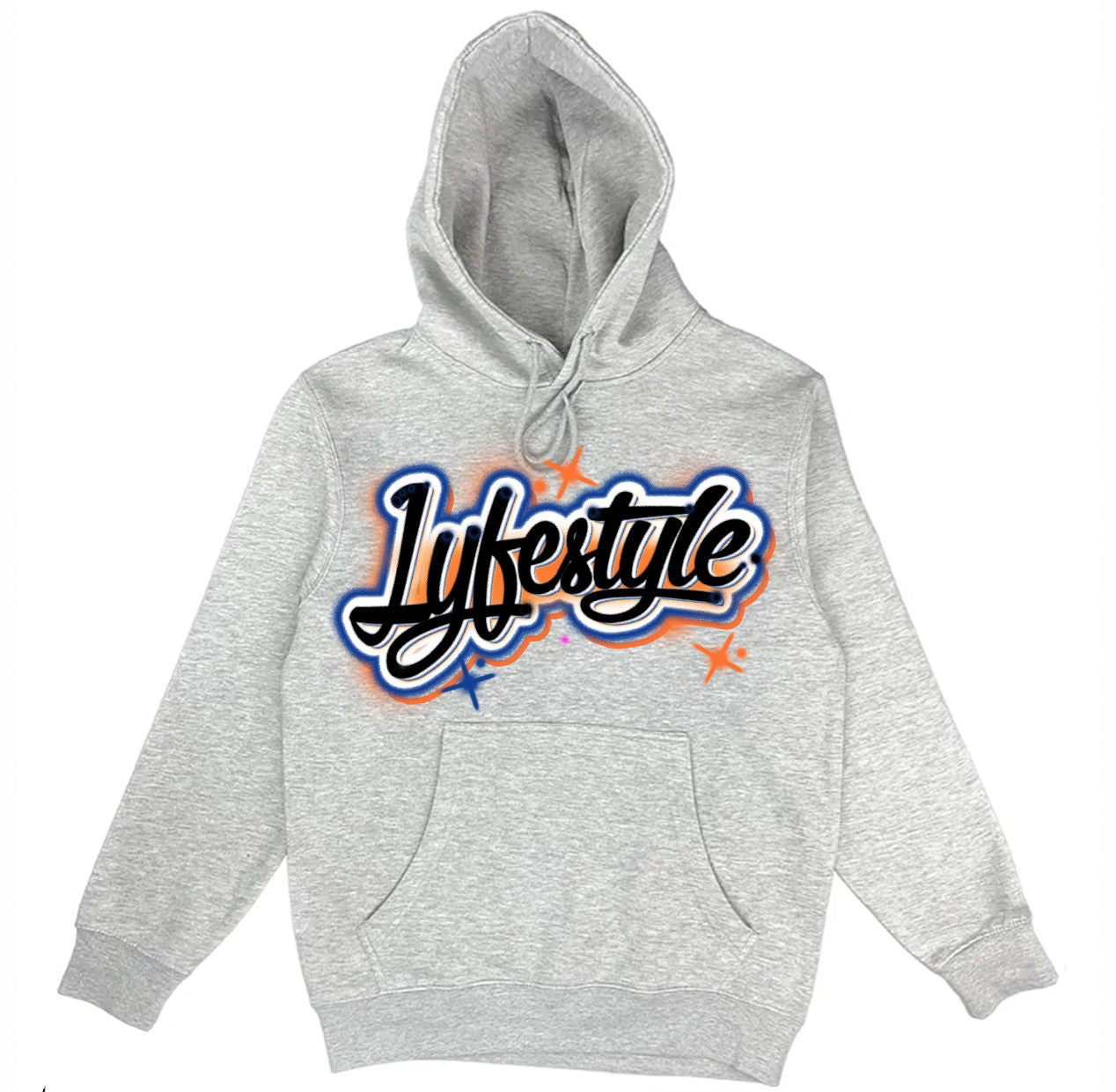 Orange & Royal Blue Airbrush Lyfestyle Hoodies (Customizable)