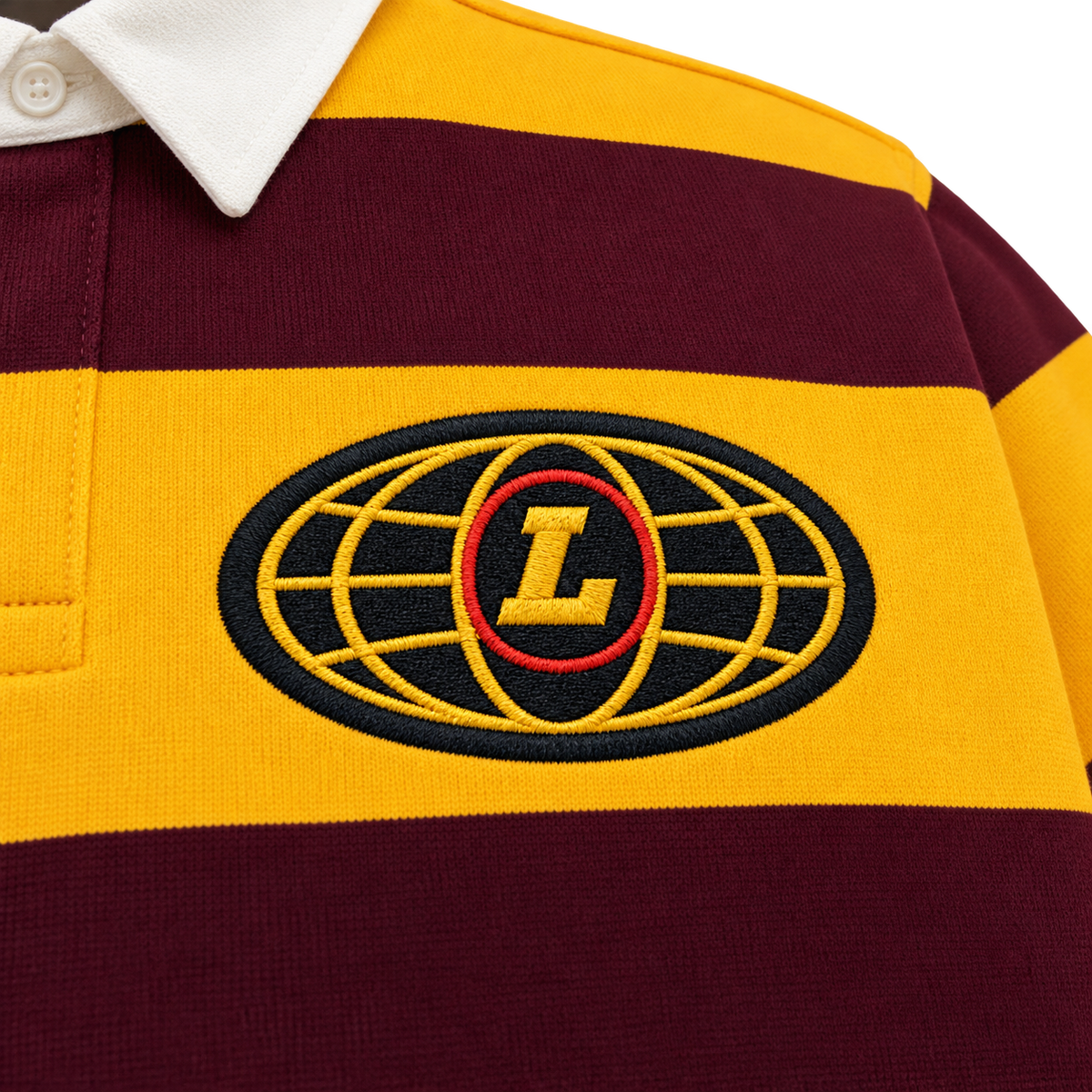 Gold & Burgundy Rugby Shirt