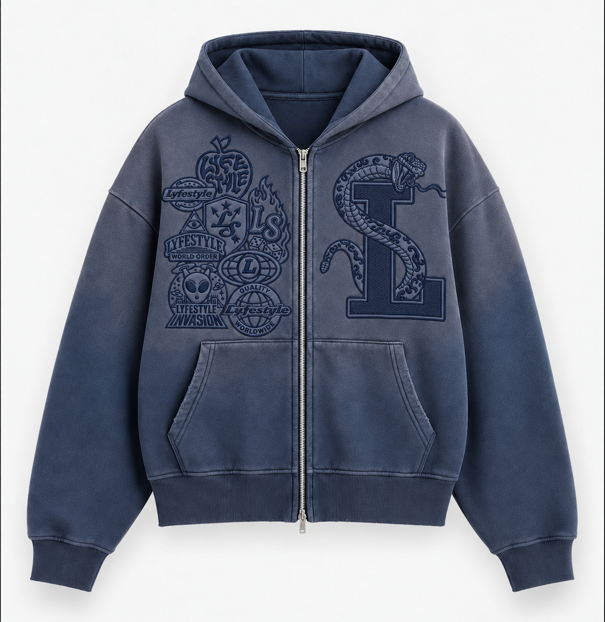 Faded Tonal "La Serpiente" Hoodies