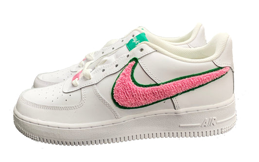 Women's Pink & Green Custom Lyfestyle Air Force 1s