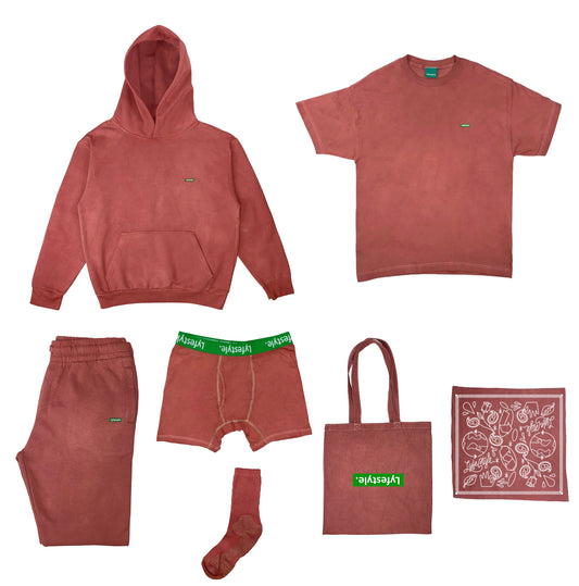 Red Brown Hand Dyed Set