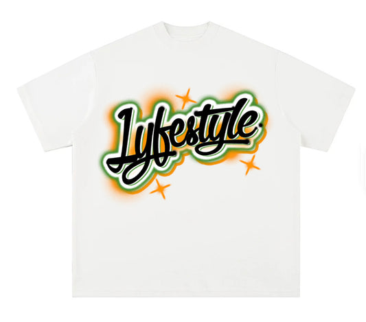Green & Orange Spray Paint Lyfestyle Tee