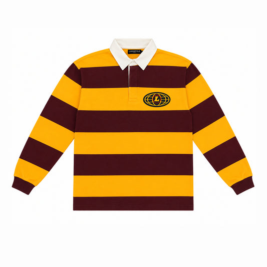 Gold & Burgundy Rugby Shirt