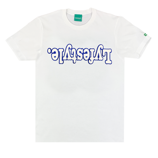 White w/ Blue Lyfestyle Tee