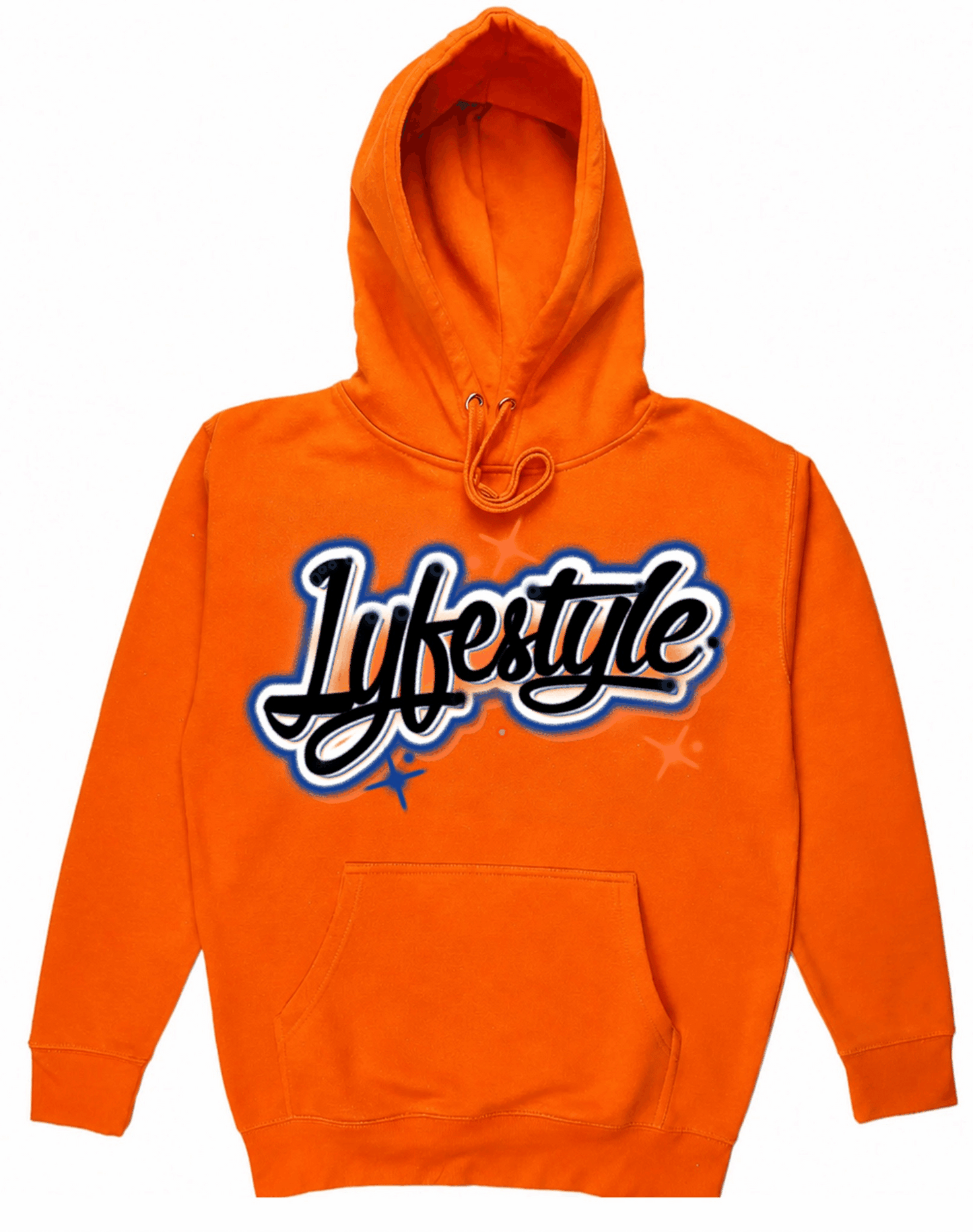 Orange & Royal Blue Airbrush Lyfestyle Hoodies (Customizable)