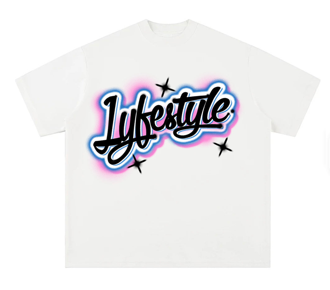 Pink & Blue Spray Paint Lyfestyle Tee