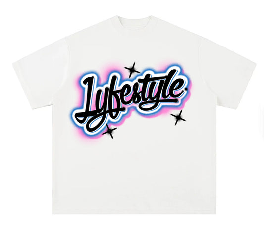 Pink & Blue Spray Paint Lyfestyle Tee